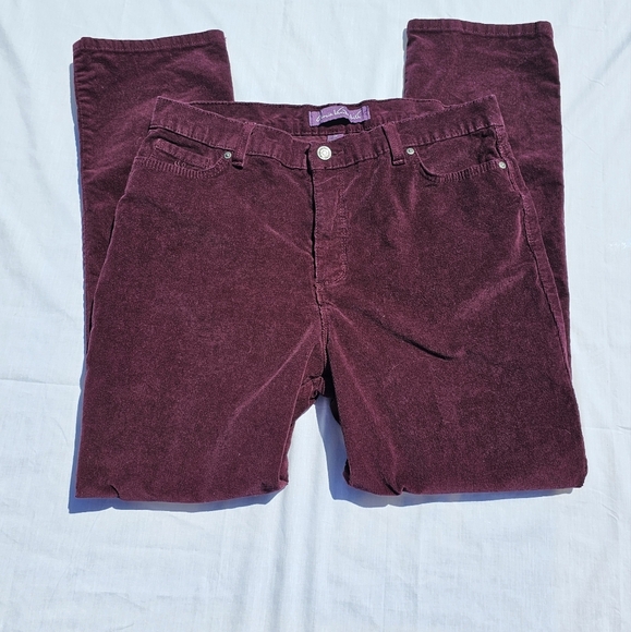 Gloria Vanderbilt Pants - Gloria Vanderbilt Women's Size 16 Corduroy Pants - Burgundy